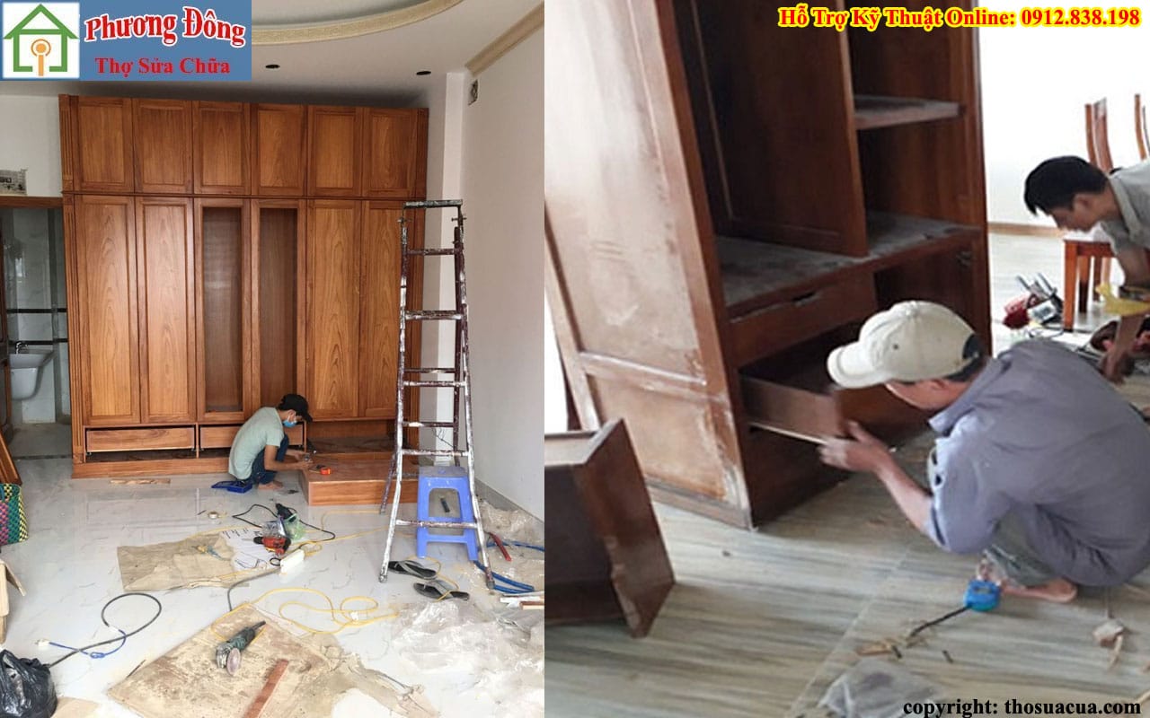 Sửa tủ gỗ tại Long Biên