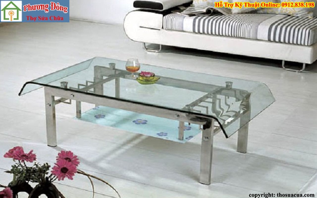 Cắt kính mặt bàn tại Thạch Thất