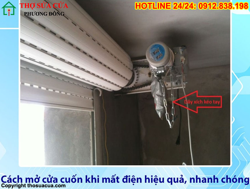 Cách mở cửa cuốn khi mất điện