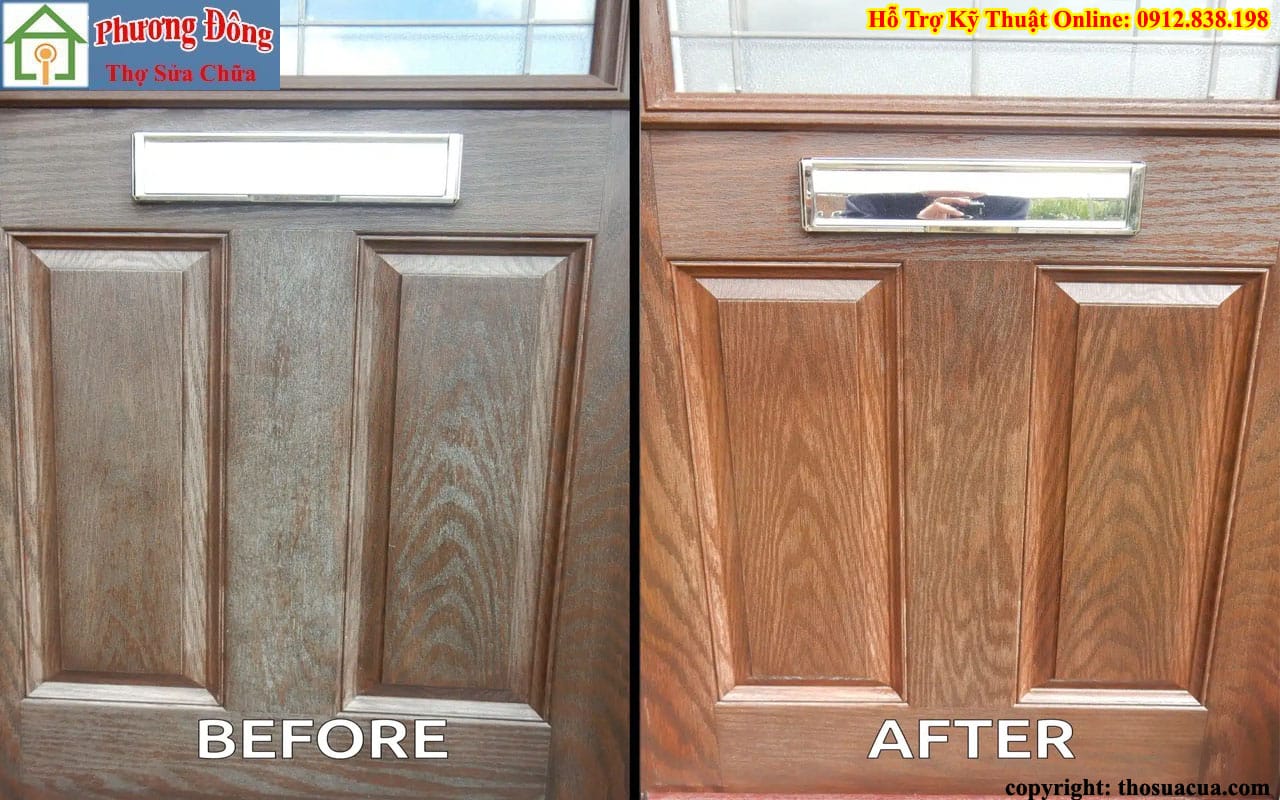 Cửa gỗ bị phai màu