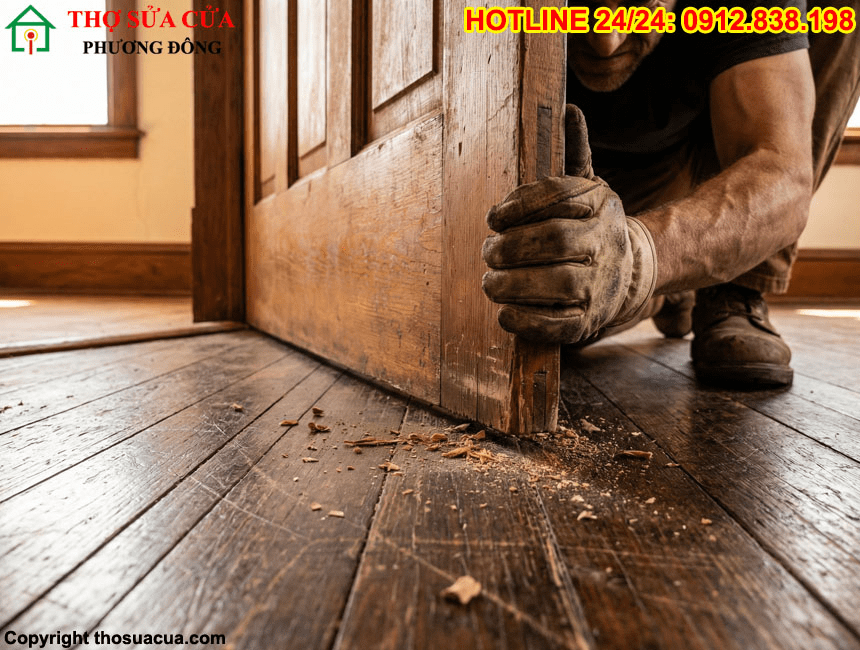 Cách sửa cửa gỗ bị xệ