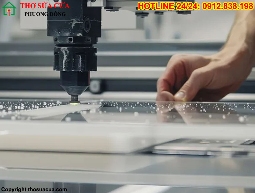 Cắt kính mặt bàn phường Giảng Võ