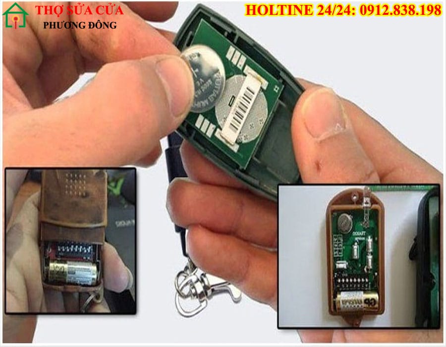 Kiểm tra và thay pin remote cửa cuốn