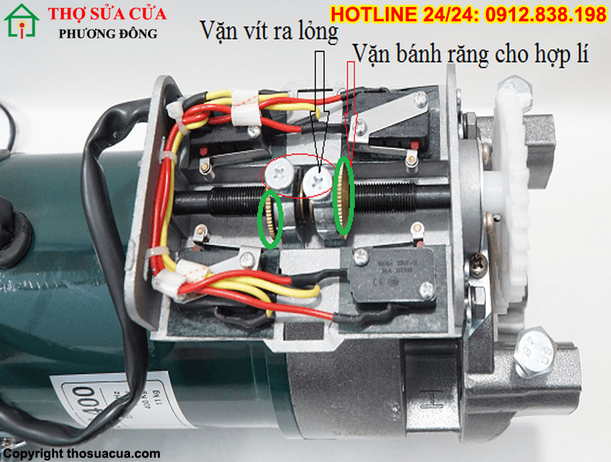 Căn chỉnh hành trình Motor cửa cuốn
