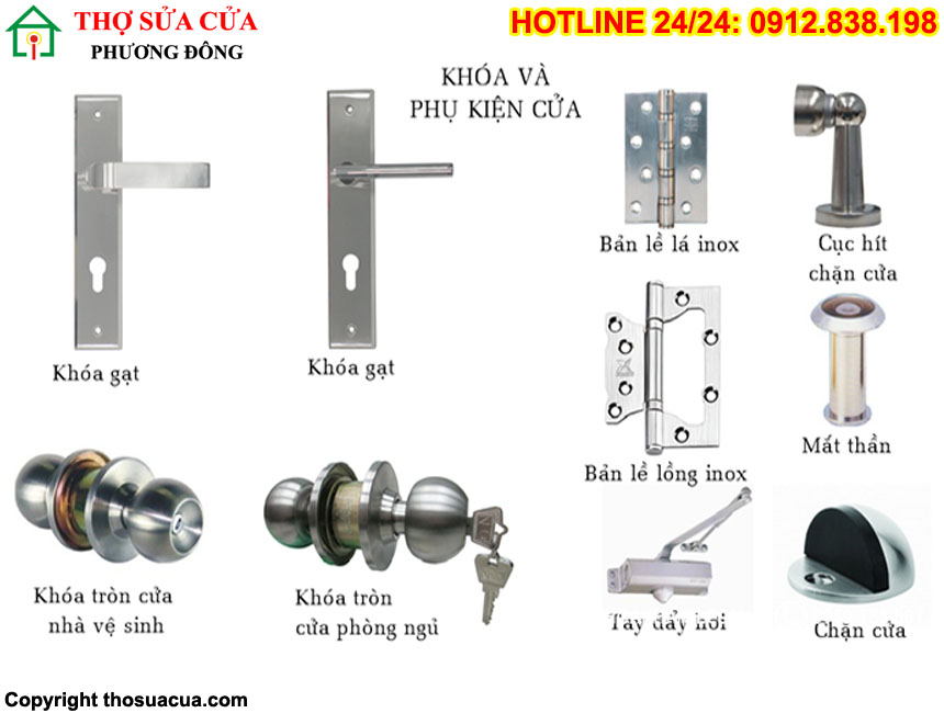 Lắp đặt phụ kiện cửa gỗ
