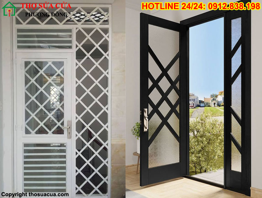 Cửa sắt kết hợp kính cường lực