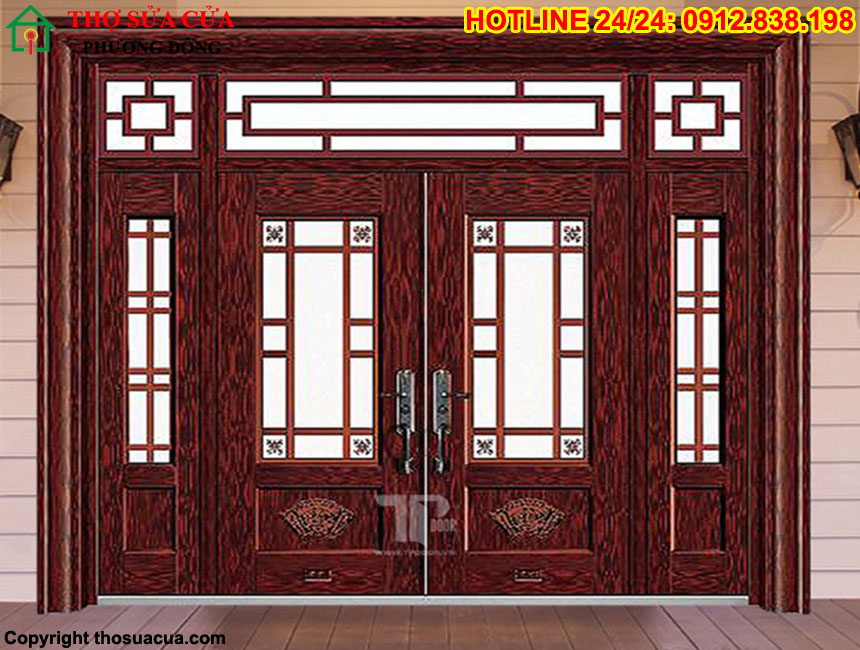 Cửa sắt kết hợp kính cường lực