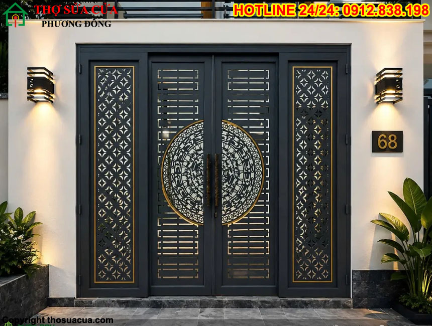 Cửa sắt mở quay đẹp