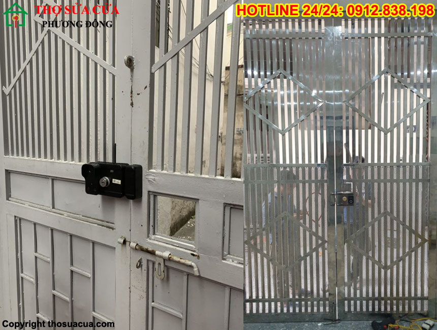 Gia cố khung thép cửa cổng trọ cũ