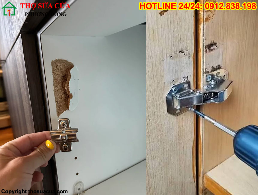 Mẹo xử lý lỗ bắt vít bản lề bị chờn