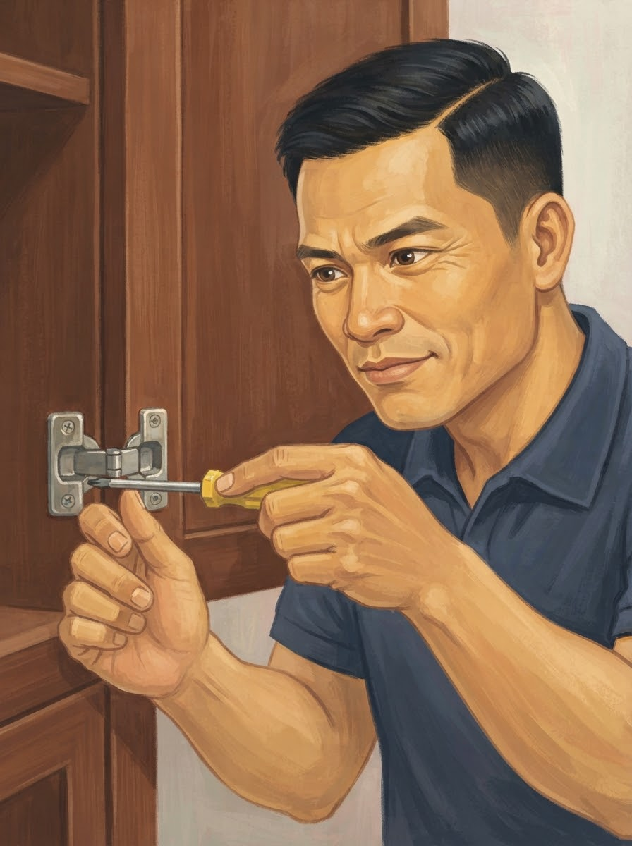 Cửa tủ bị lệch đóng không khít
