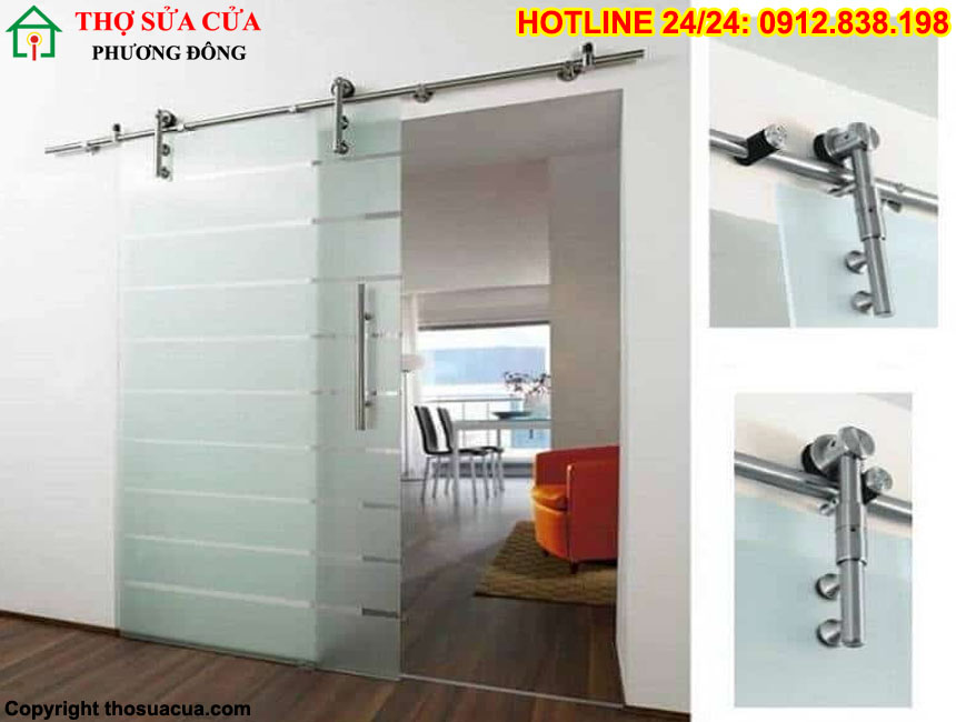 Sửa cửa kính lùa treo
