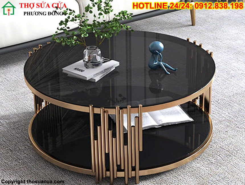 Mặt bàn kính đen cường lực